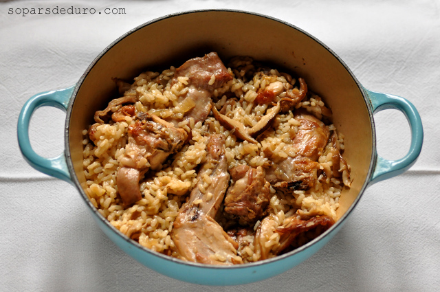 Arròs de conill amb bolets