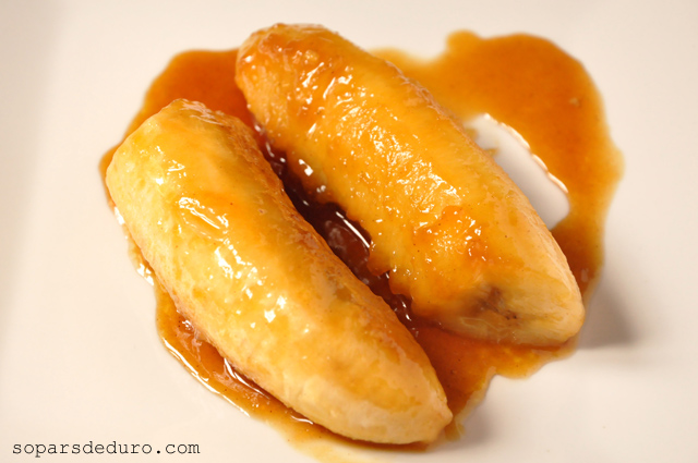 Plàtans amb caramel de taronja