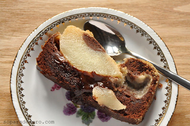 Púding de pera i cacau